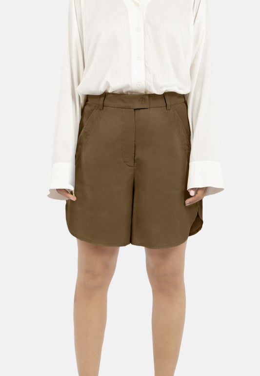 Auckland Shorts-Taupe at Kamakhyaa by 1 People. This item is Bottoms, Brown, Made from Natural Materials, Shorts