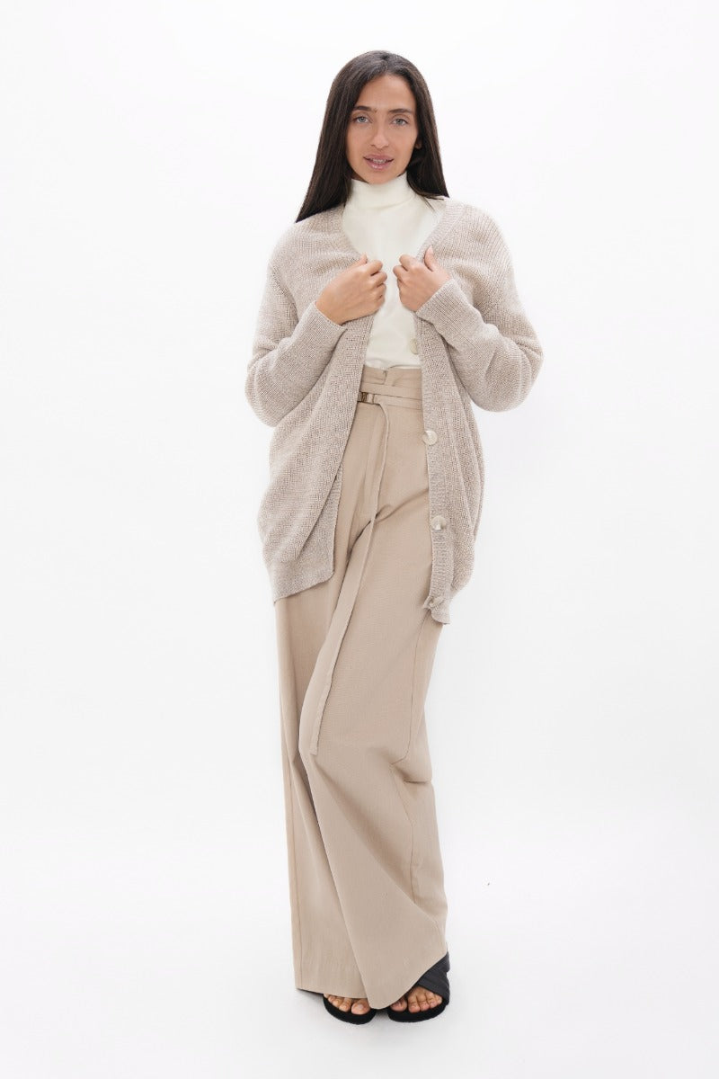Salzburg - Cocoon Cardigan - Sand Marl at Kamakhyaa by 1 People. This item is Made from Natural Materials