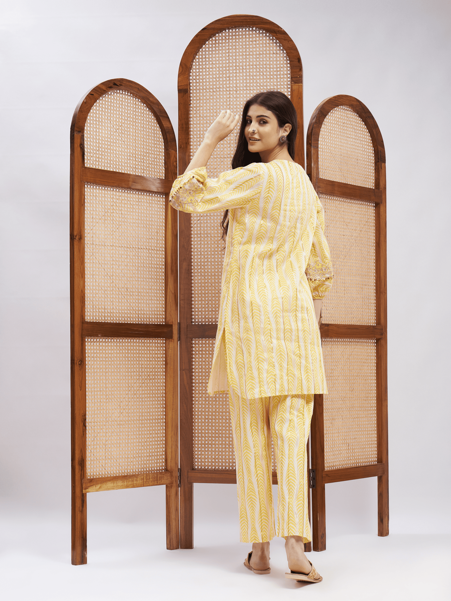 Yellow Resham Embroidered Kurta Set at Kamakhyaa by RoohbyRidhimaa. This item is Cotton, Embroidered, Hand Embroidery, Kurta Sets, Office Wear, Regular Fit, Resham, Resham Embroidered, Toxin free, Yellow