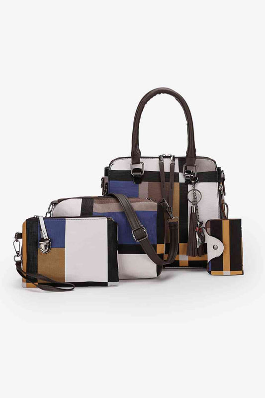 4-Piece Color Block PU Leather Bag Set at Kamakhyaa by Trendsi. This item is Bags, Ship From Overseas, Trendsi, Y.P
