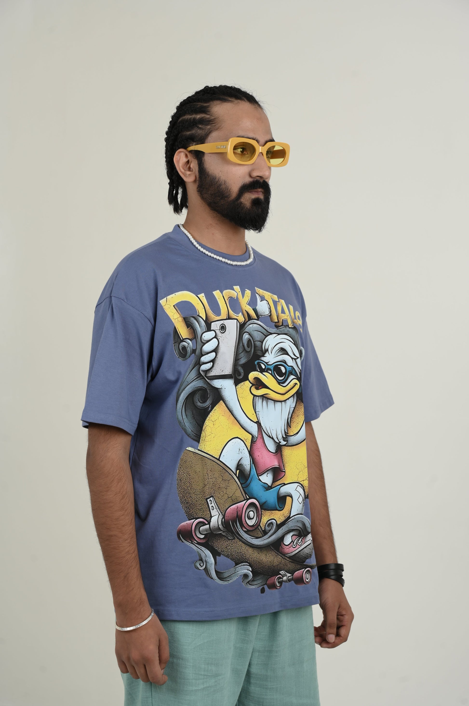Duck Tales 100% Cotton Oversized Blue T-shirt at Kamakhyaa by Unfussy. This item is 100% cotton, Blue, Casual Wear, Organic, Oversized Fit, Printed, T-Shirts, Unfussy, Unisex, Womenswear