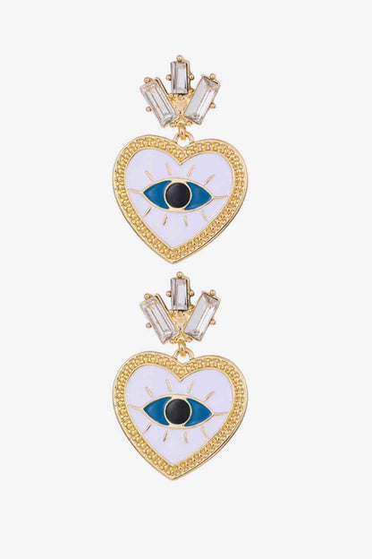 Evil Eye Heart-Shaped Drop Earrings at Kamakhyaa by Trendsi. This item is jewelry, Ken, Ship From Overseas, Trendsi