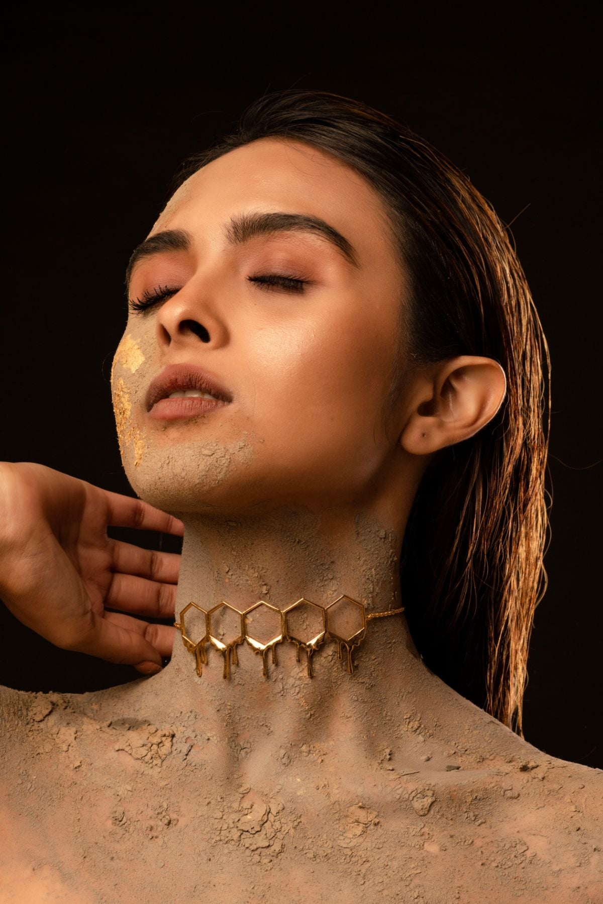 Oh honey Necklace at Kamakhyaa by Amalgam By Aishwarya. This item is Brass dipped in gold, Choker, Eating to Existance, Fashion Jewellery, Free Size, Gold, jewelry, Natural, Necklaces, Solids