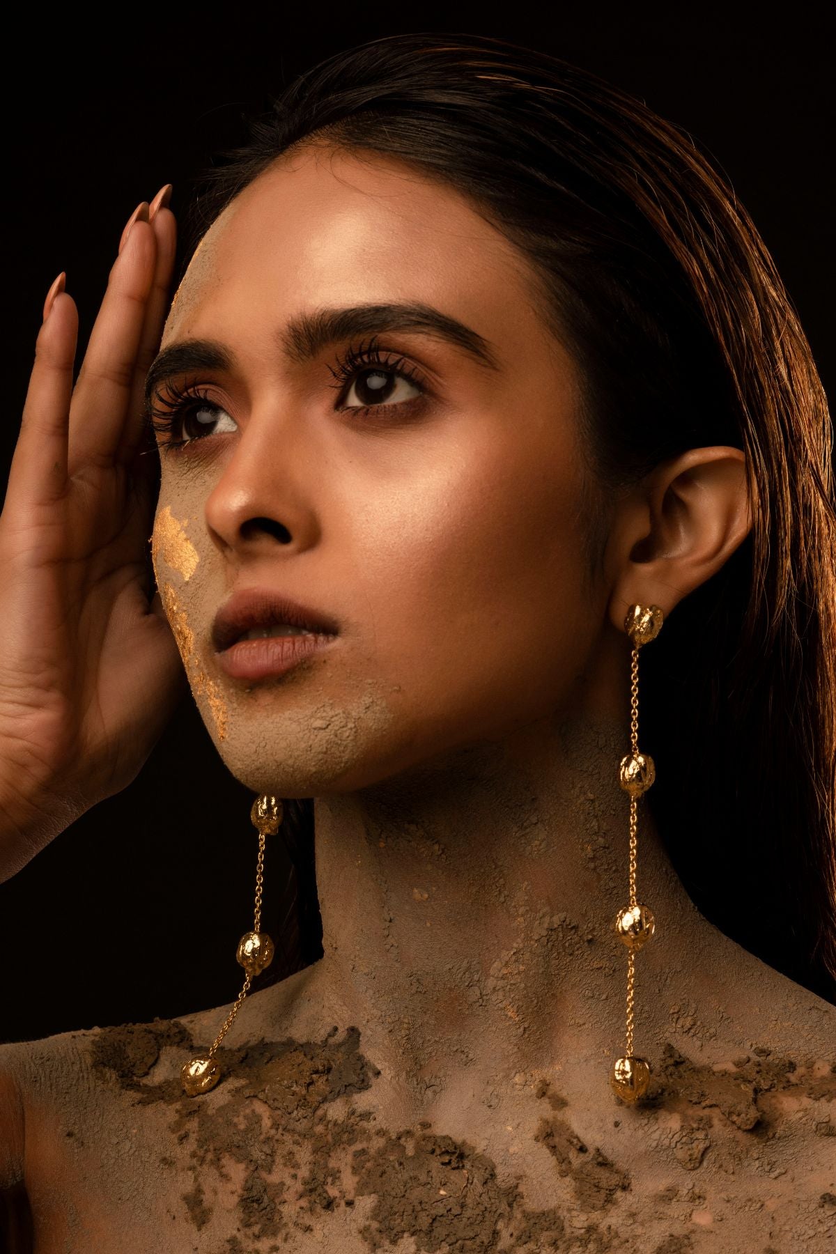Pea-serve Long Earring at Kamakhyaa by Amalgam By Aishwarya. This item is Brass dipped in gold, Eating to Existance, Fashion Jewellery, Free Size, Gold, jewelry, Long Earrings, Natural, Solids