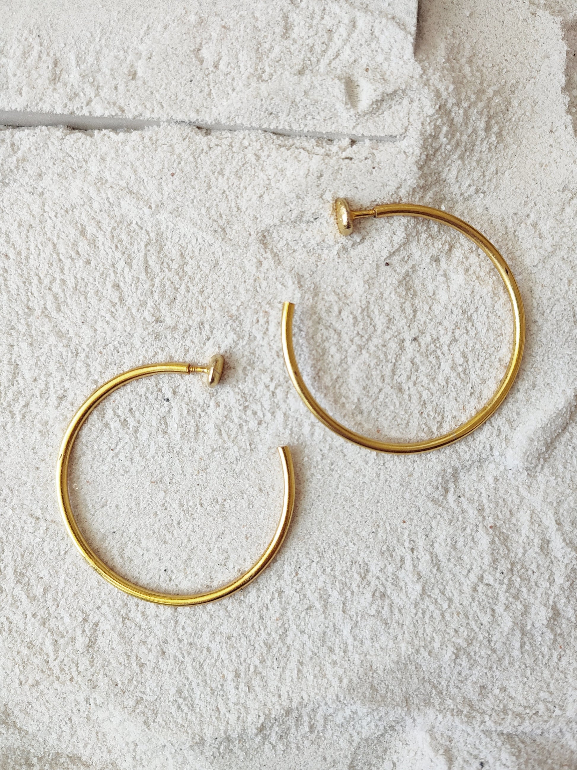 Ruth - Medium Gold Brass, Earrings, Fashion Jewellery, Gold, Natural, Solids Kamakhyaa