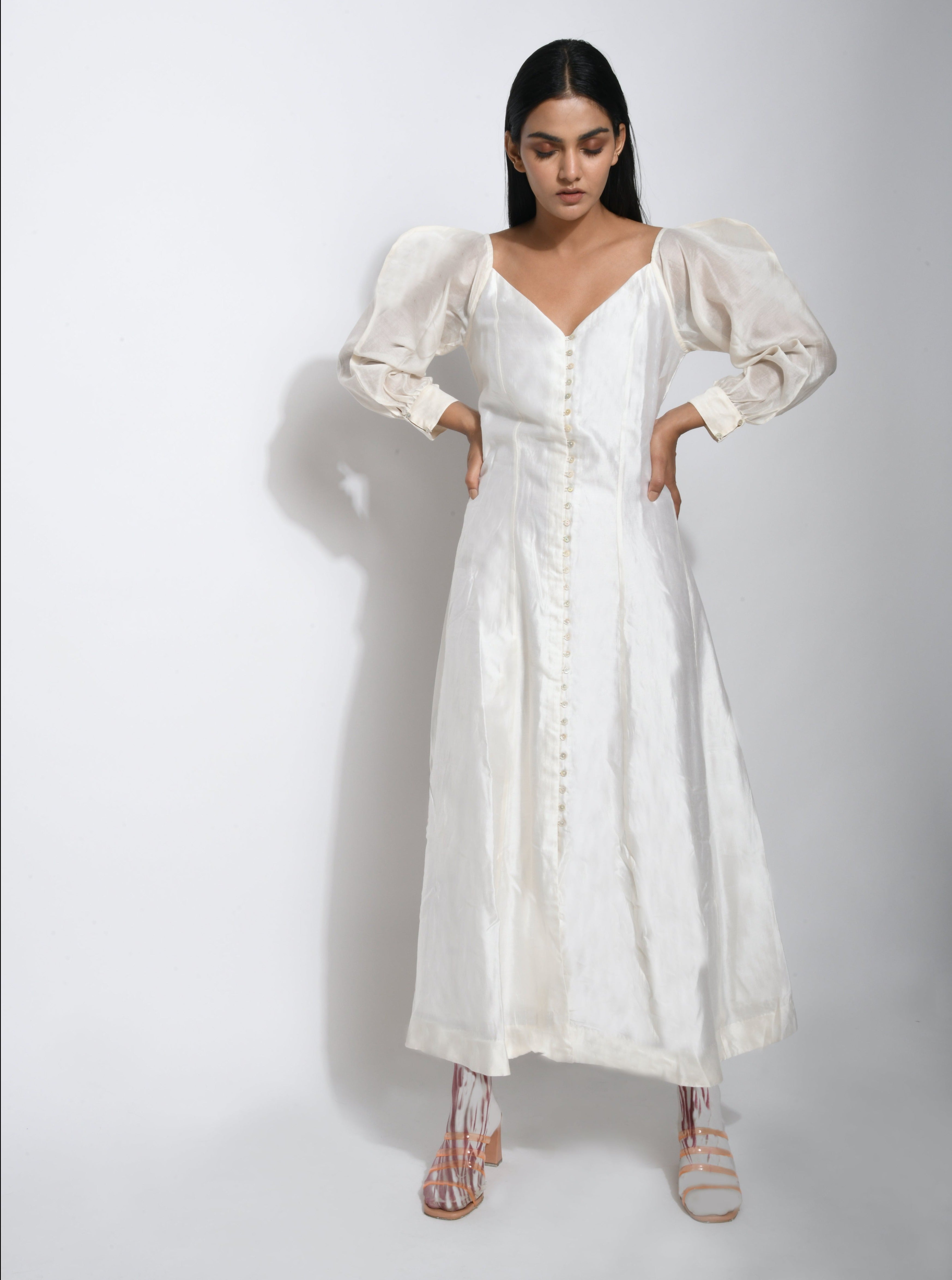 White Silk Maxi Dress – Kamakhyaa