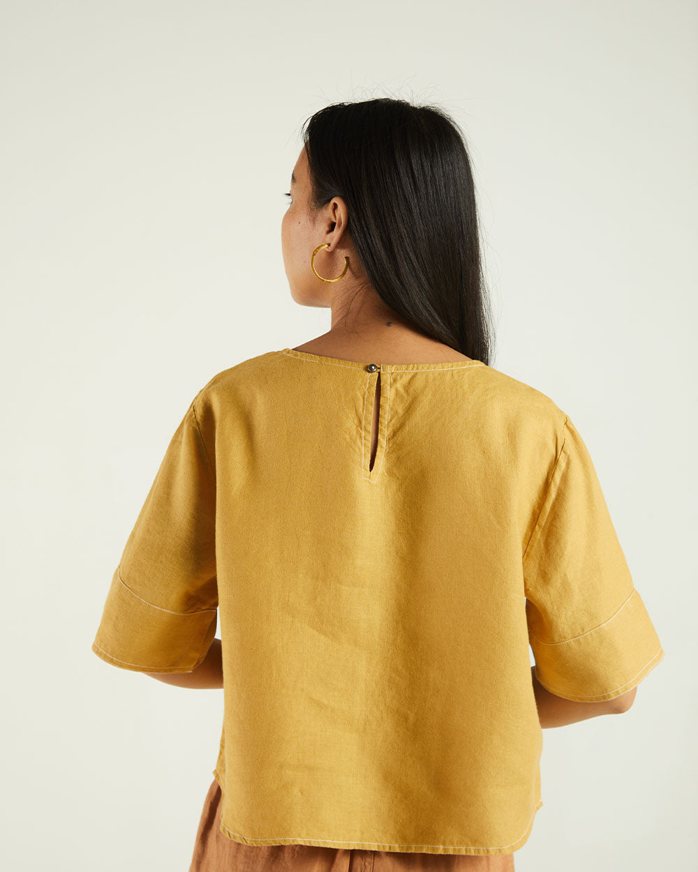 Yellow Boxy Crop Top at Kamakhyaa by Reistor. This item is Bemberg, Casual Wear, Crop Tops, Natural, Solids, Tops, Womenswear, Yellow