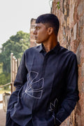 100% Hemp Black Hemp Shirt at Kamakhyaa by Ewoke. This item is 100% Hemp, embroidered shirts for men, hemp shirts for men, menswear, menswear shirt, menswear shirts, Missing image, Nostalgia's Thread by Ewoke, Under $150