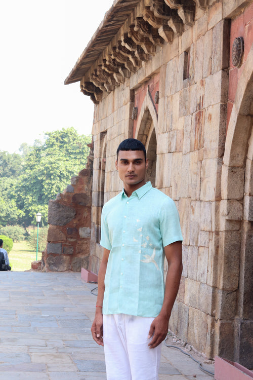 100% Hemp Blue Hemp Shirt at Kamakhyaa by Ewoke. This item is 100% Hemp, Blue, blue shirt, hemp shirt, hemp shirts for men, menswear, menswear shirts, Missing image, Nostalgia's Thread by Ewoke, Under $150
