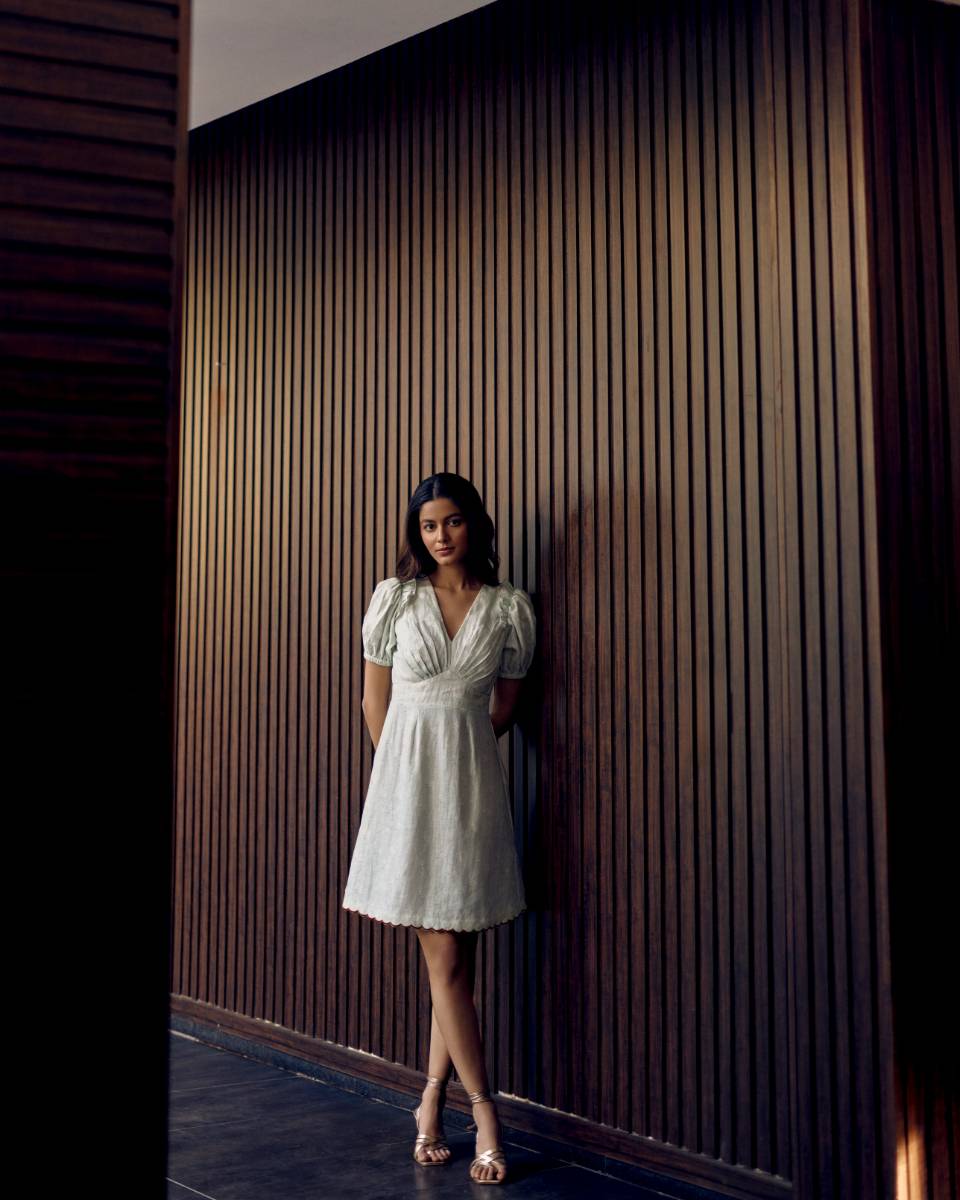 100% Hemp Sage Green Hemp Mini Dress at Kamakhyaa by Ewoke. This item is 100% Hemp, hemp dress, Holiday wear, Nostalgia's Thread by Ewoke, printed dress for women, Sage Green, sage green dress, sustainable fashion, Under $200