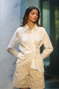 100% Hemp White Hemp Wrap Shirt at Kamakhyaa by Ewoke. This item is 100% Hemp, Holiday wear, Nostalgia's Thread by Ewoke, shirt, sustainable fashion, Under $150, White, womens coord set