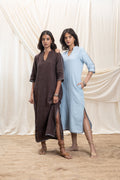 A-Line Maxi Dress with slit at Kamakhyaa by Akashi Clothing. This item is 100% Linen, Regular Fit, Solid Selfmade, Solids, The Stamp Edit By Akashi Clothing, Under $200