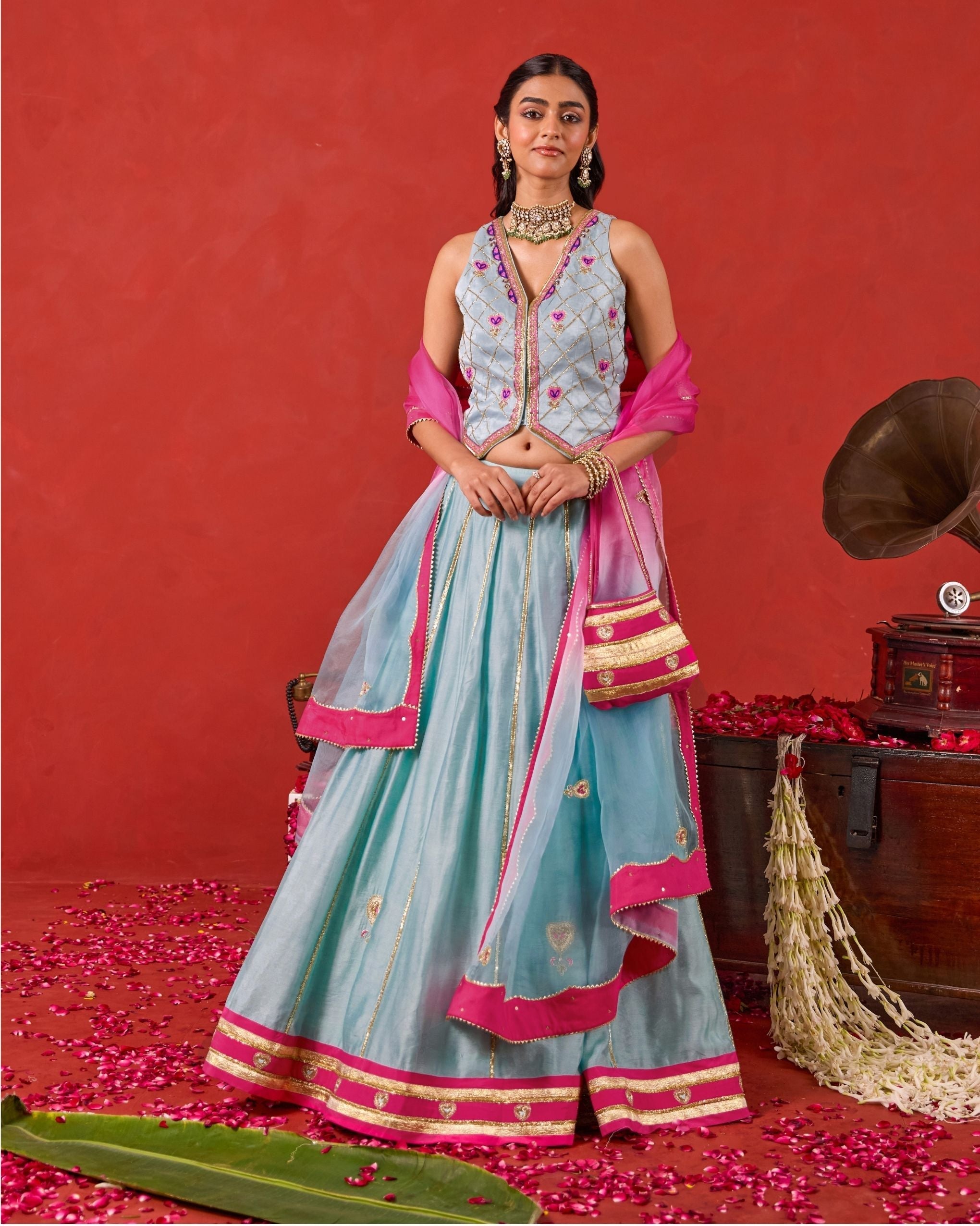 Aayat Lehenga Set at kamakhyaa.com by Taro. This item is Jashn-E-Taro - The Trousseau Edit by Taro, Under $50
