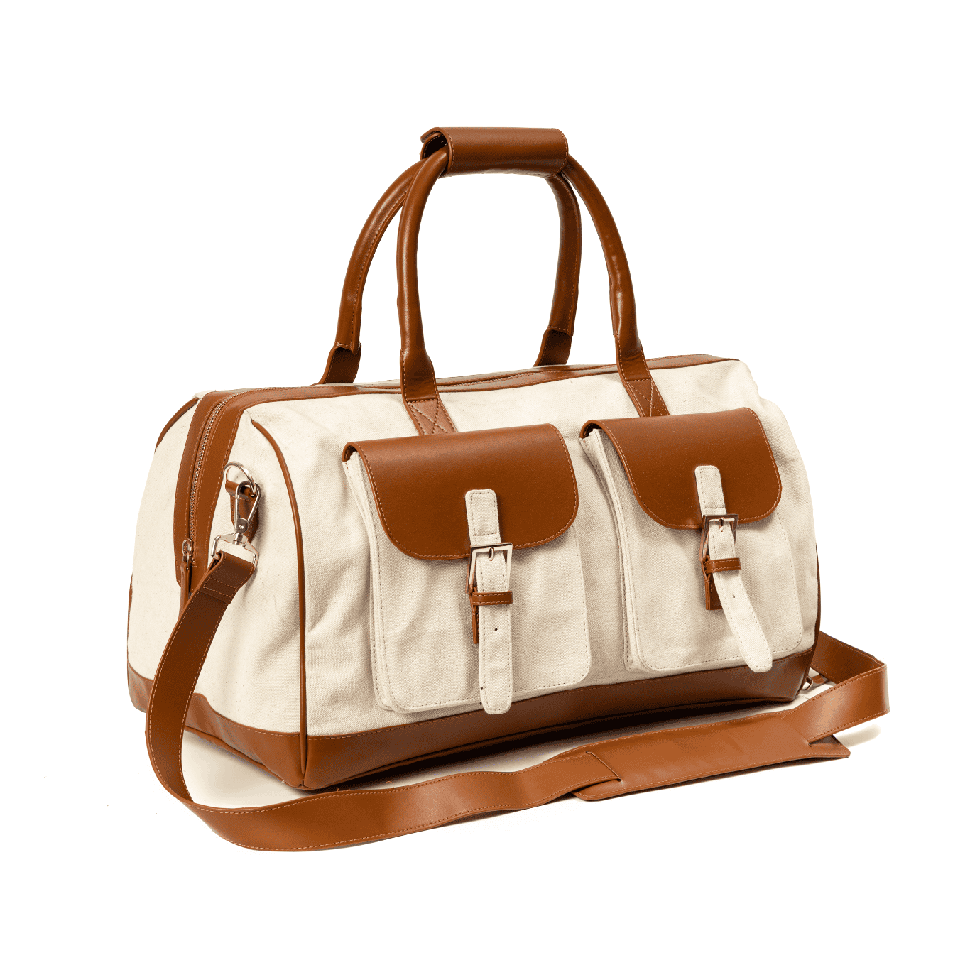 Ajax Vegan Leather Duffle Bag -Beige at Kamakhyaa by Green Hermitage. This item is A Walk in the Forest by Green Hermitage, Banana Leather, Beige, Canvas, Duffle Bags, Under $50