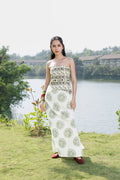 Embroidered Tube Maxi Dress with Ruched Back at kamakhyaa.com by Akashi Clothing. This item is Cosmos by Akashi Clothing, Internal Tags Missing, Under $150