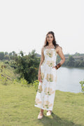 Criss-Cross Back Strappy Floral Print Midi Dress at kamakhyaa.com by Akashi Clothing. This item is Cosmos by Akashi Clothing, Internal Tags Missing, Under $150