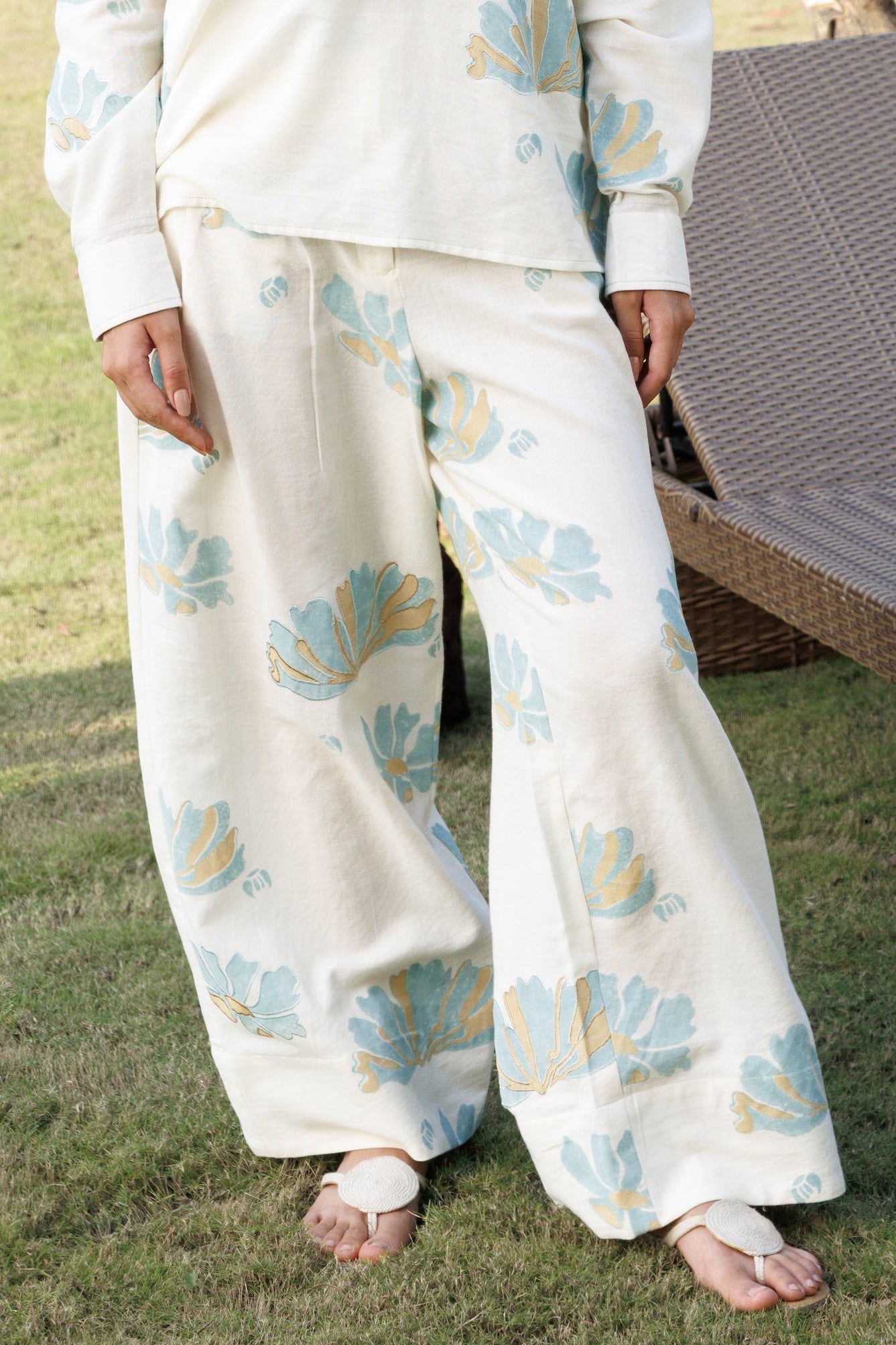 Wide-Leg Pants with Front Pocket Detail at kamakhyaa.com by Akashi Clothing. This item is Cosmos by Akashi Clothing, Internal Tags Missing, Under $100