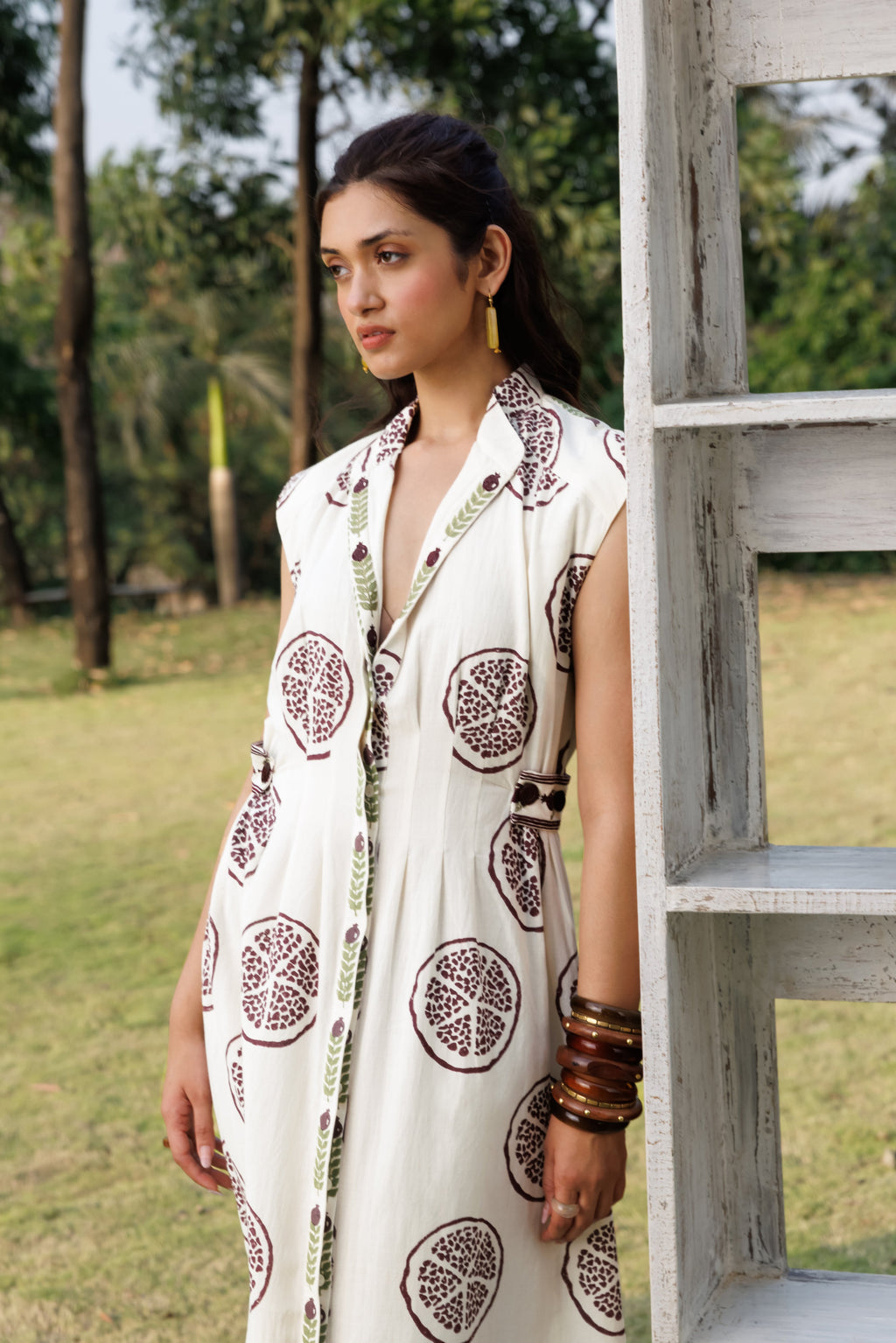 Sleeveless button down maxi dress at kamakhyaa.com by Akashi Clothing. This item is Cosmos by Akashi Clothing, Internal Tags Missing, Under $150