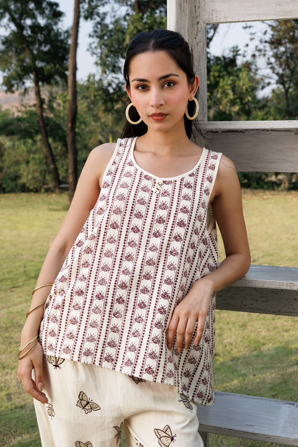Oversized Tunic with Back Slit at kamakhyaa.com by Akashi Clothing. This item is Cosmos by Akashi Clothing, Internal Tags Missing, Under $100