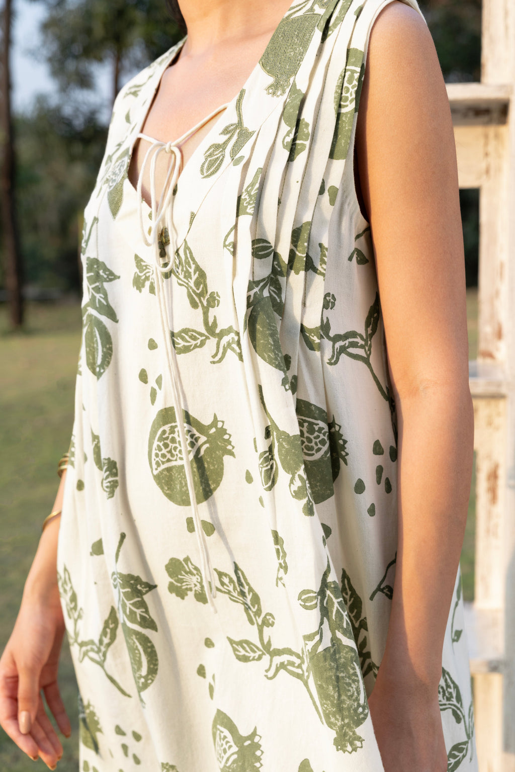 Front Pleated A line short Dress at kamakhyaa.com by Akashi Clothing. This item is Cosmos by Akashi Clothing, Internal Tags Missing, Under $100