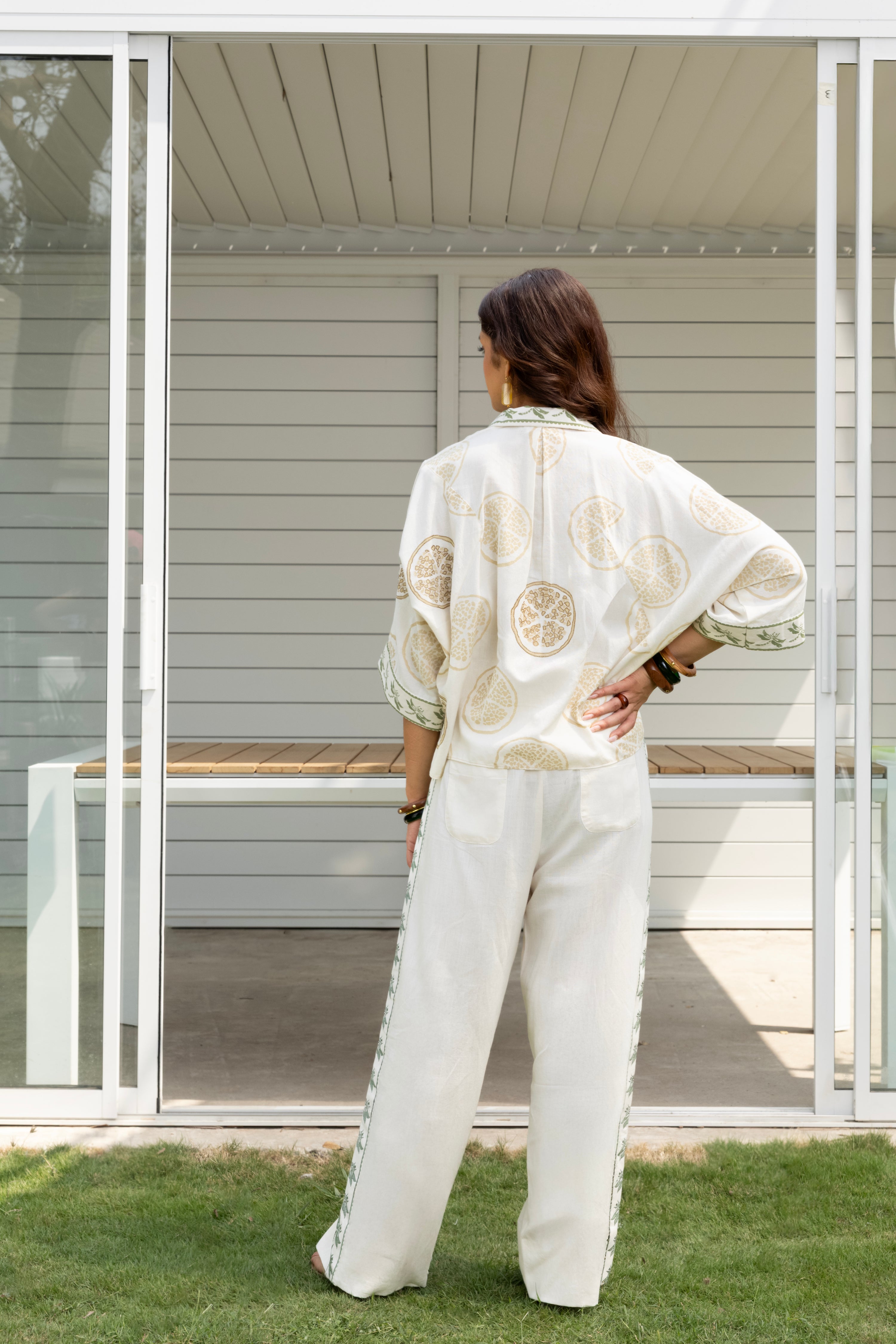 Straight Fit Embroidered Pants at kamakhyaa.com by Akashi Clothing. This item is Cosmos by Akashi Clothing, Internal Tags Missing, Under $50