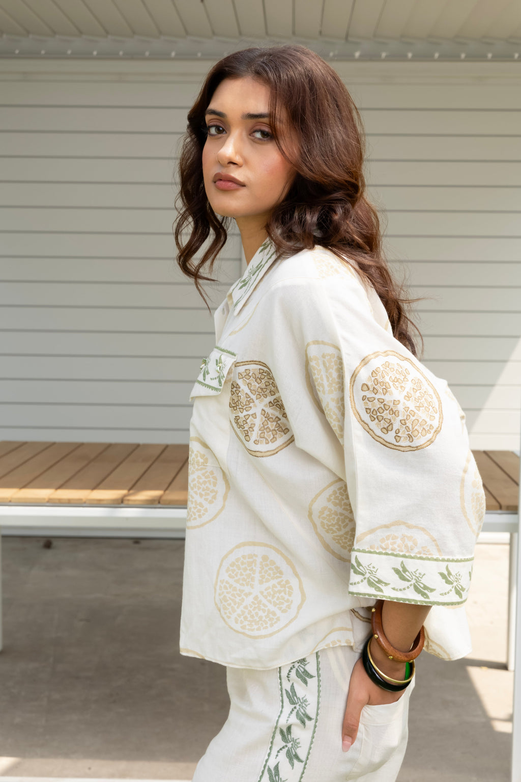 Boxy button down shirt at kamakhyaa.com by Akashi Clothing. This item is Cosmos by Akashi Clothing, Internal Tags Missing, Under $50