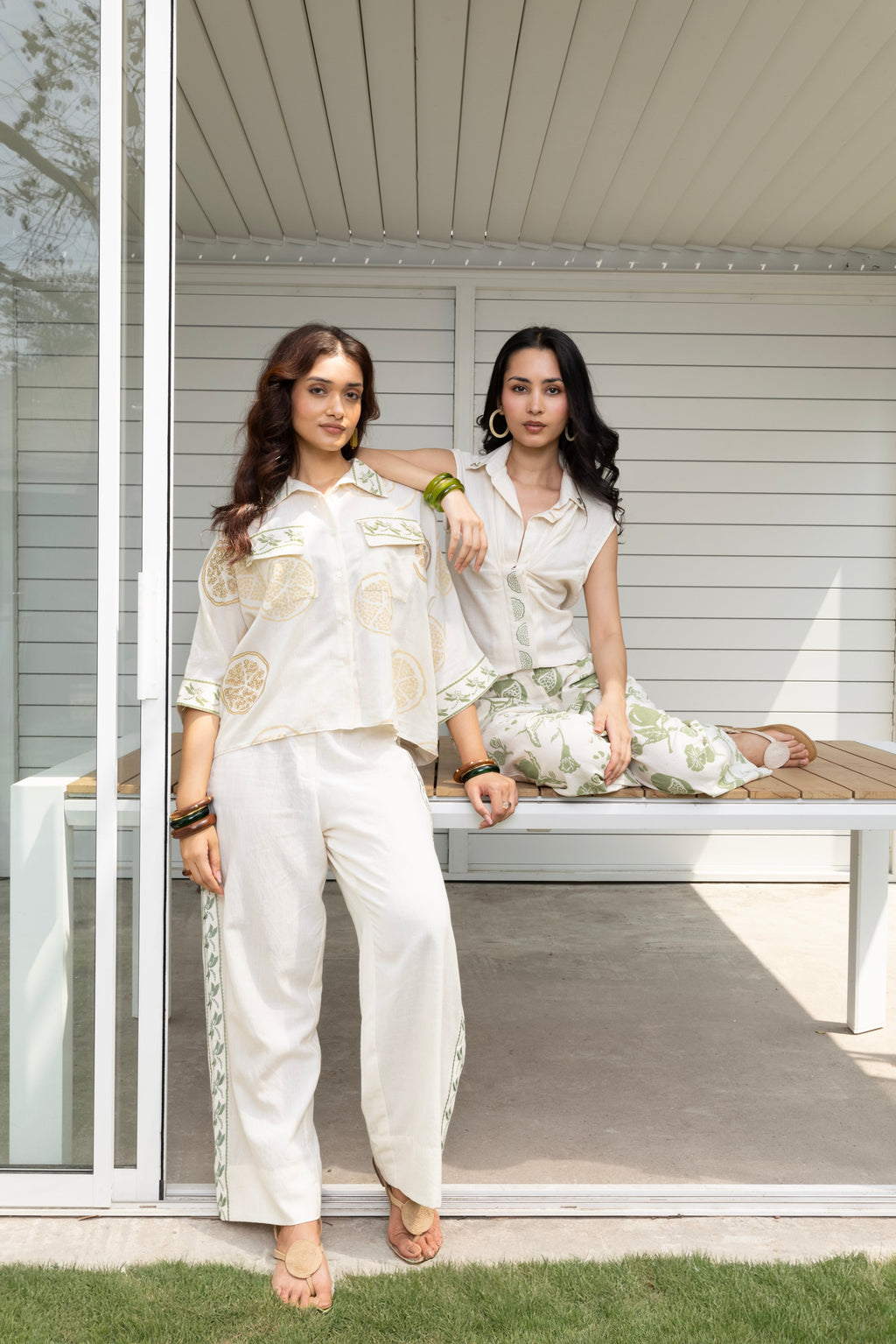 Straight Fit Embroidered Pants at kamakhyaa.com by Akashi Clothing. This item is Cosmos by Akashi Clothing, Internal Tags Missing, Under $50