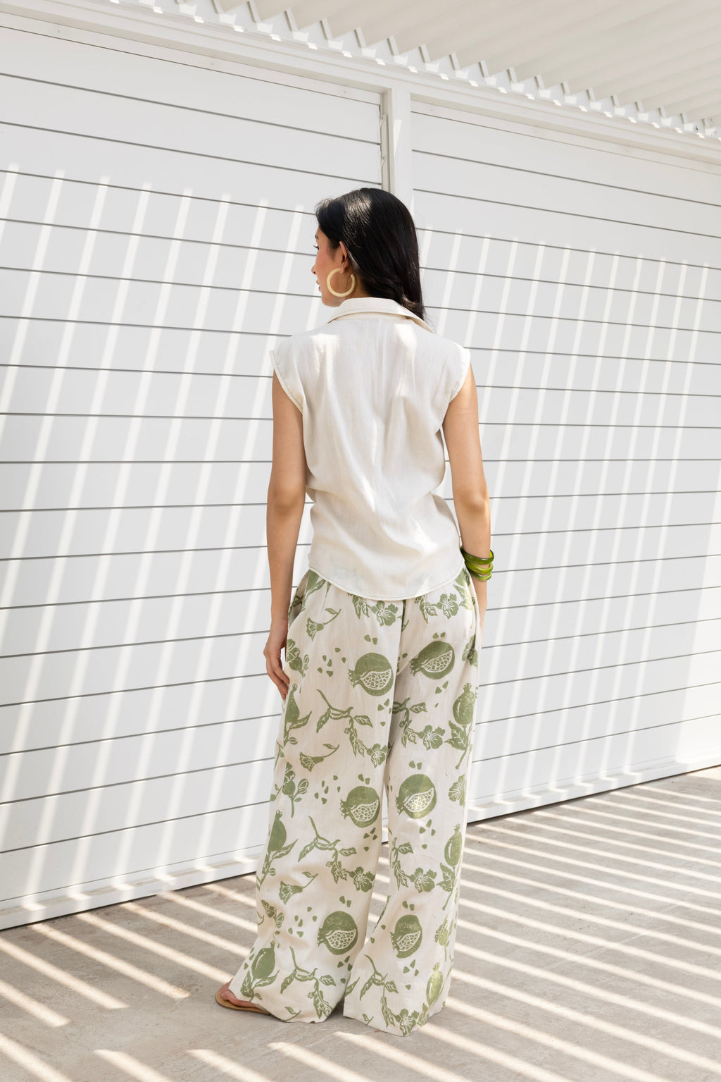 Front-Open Button Gathered Top with Embroidery at kamakhyaa.com by Akashi Clothing. This item is Cosmos by Akashi Clothing, Internal Tags Missing, Under $50