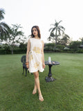 Short Dress with Side Tie-Up & Embroidery at kamakhyaa.com by Akashi Clothing. This item is Cosmos by Akashi Clothing, Internal Tags Missing, Under $150