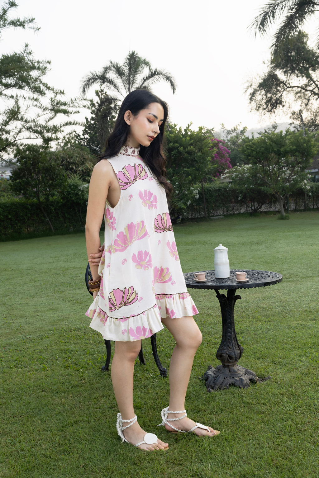 Short Dress with Back Tie-Up at kamakhyaa.com by Akashi Clothing. This item is Cosmos by Akashi Clothing, Internal Tags Missing, Under $150