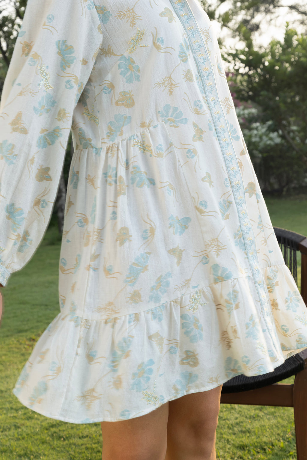 Floral Print Mini Shirt Dress at kamakhyaa.com by Akashi Clothing. This item is Cosmos by Akashi Clothing, Internal Tags Missing, Under $150