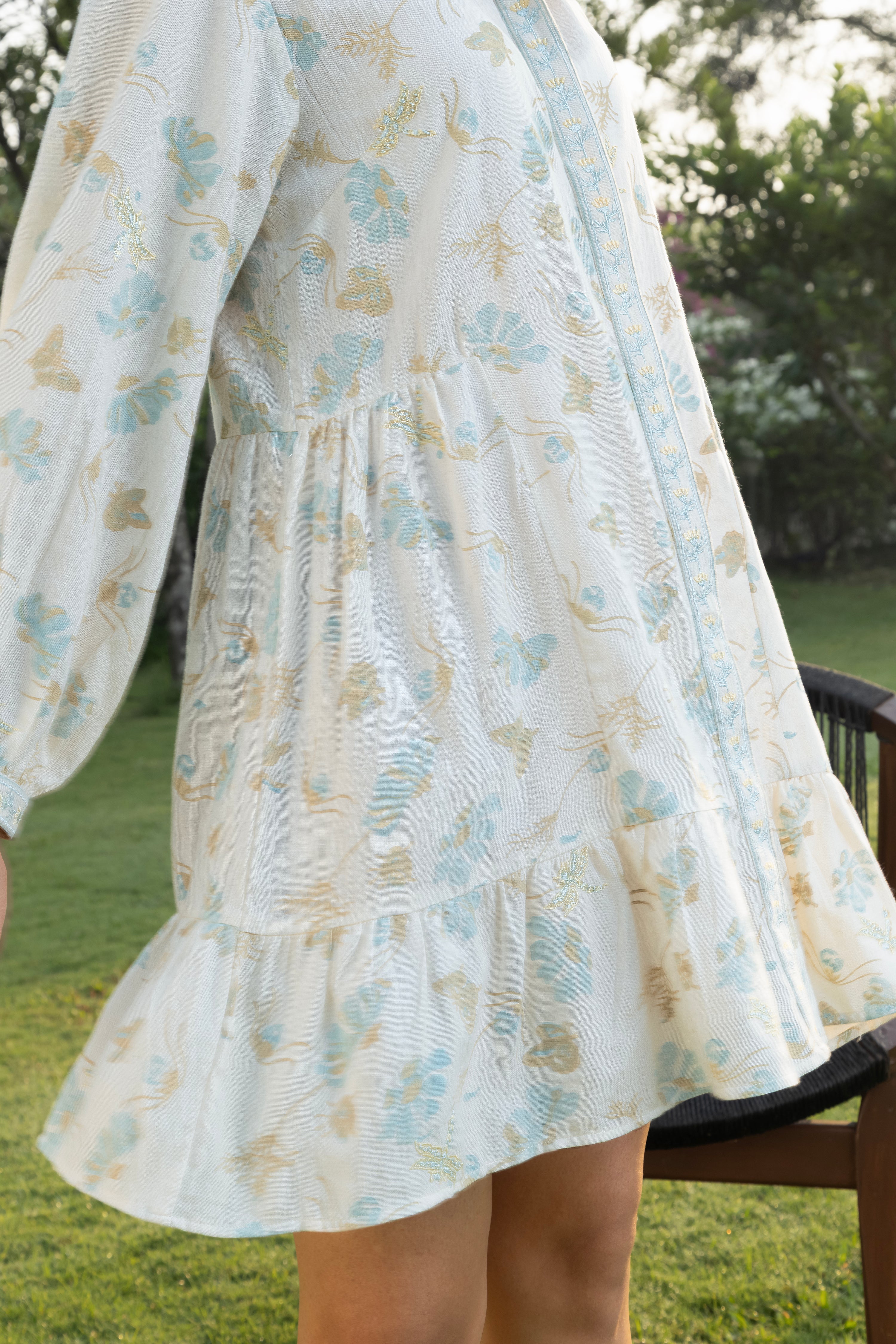 Floral Print Mini Shirt Dress at kamakhyaa.com by Akashi Clothing. This item is Cosmos by Akashi Clothing, Internal Tags Missing, Under $150