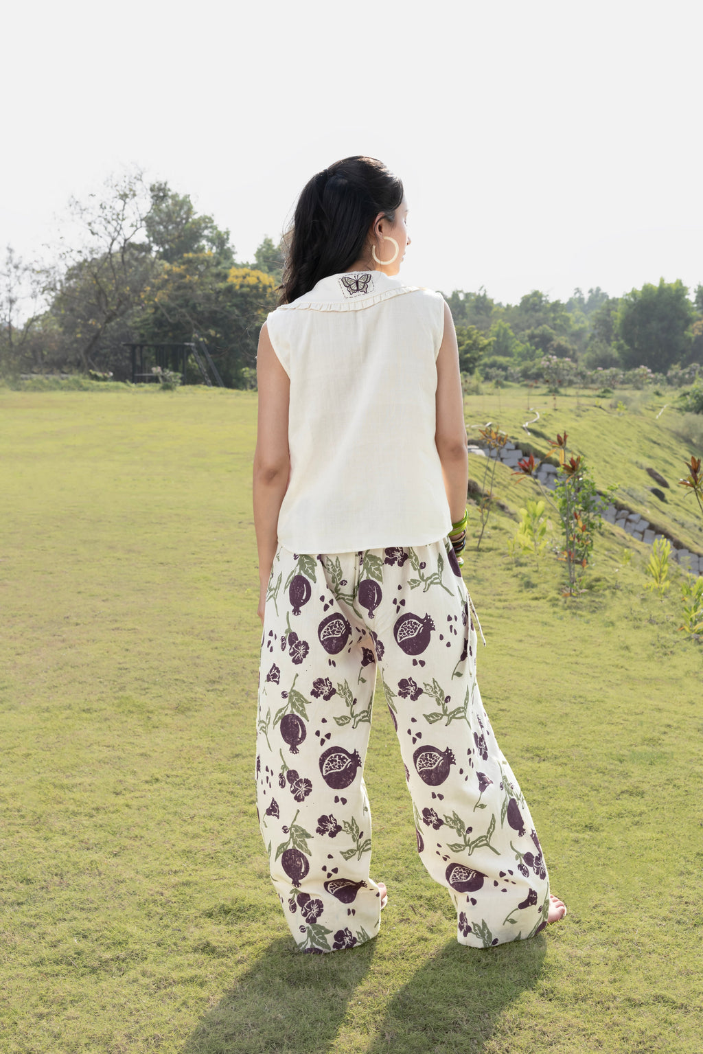 Patchwork Embroidered Top with Peter Pan Collar at kamakhyaa.com by Akashi Clothing. This item is Cosmos by Akashi Clothing, Internal Tags Missing, Under $100