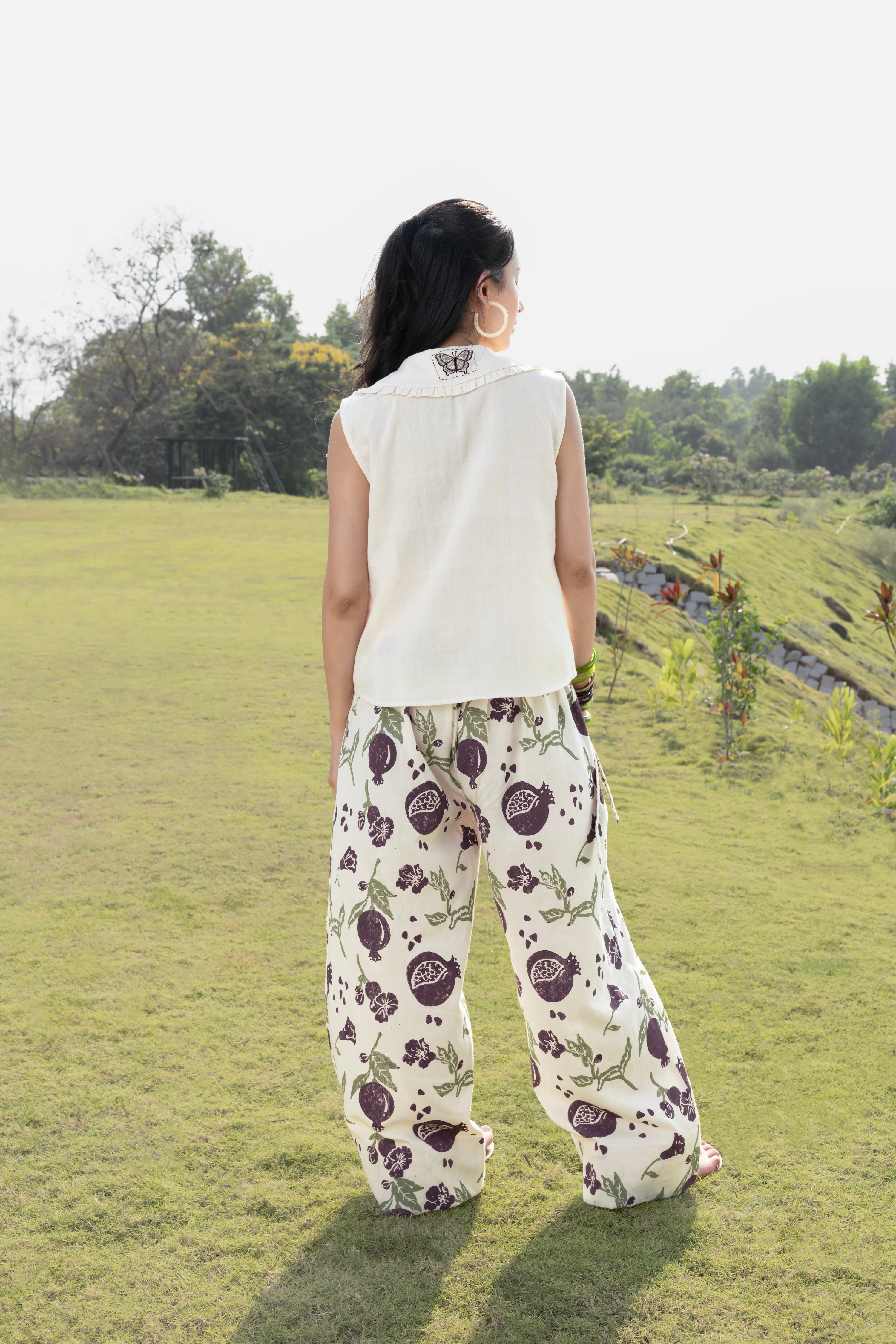 Patchwork Embroidered Top with Peter Pan Collar at kamakhyaa.com by Akashi Clothing. This item is Cosmos by Akashi Clothing, Internal Tags Missing, Under $100