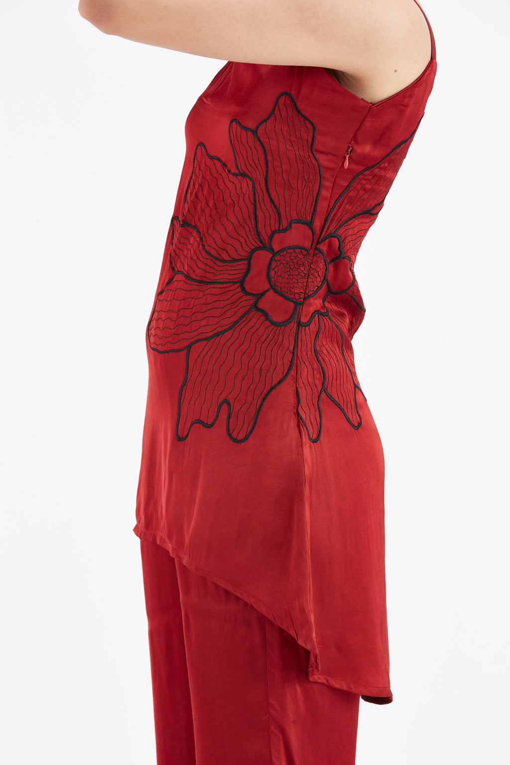 Alina Red Floral Printed Modal Co-ord set at Kamakhyaa by Hasttvam. This item is Ete by Hasttvam, Floral Prints, Hand Printed, Modal, Red, Wedding Wear, Womenswear