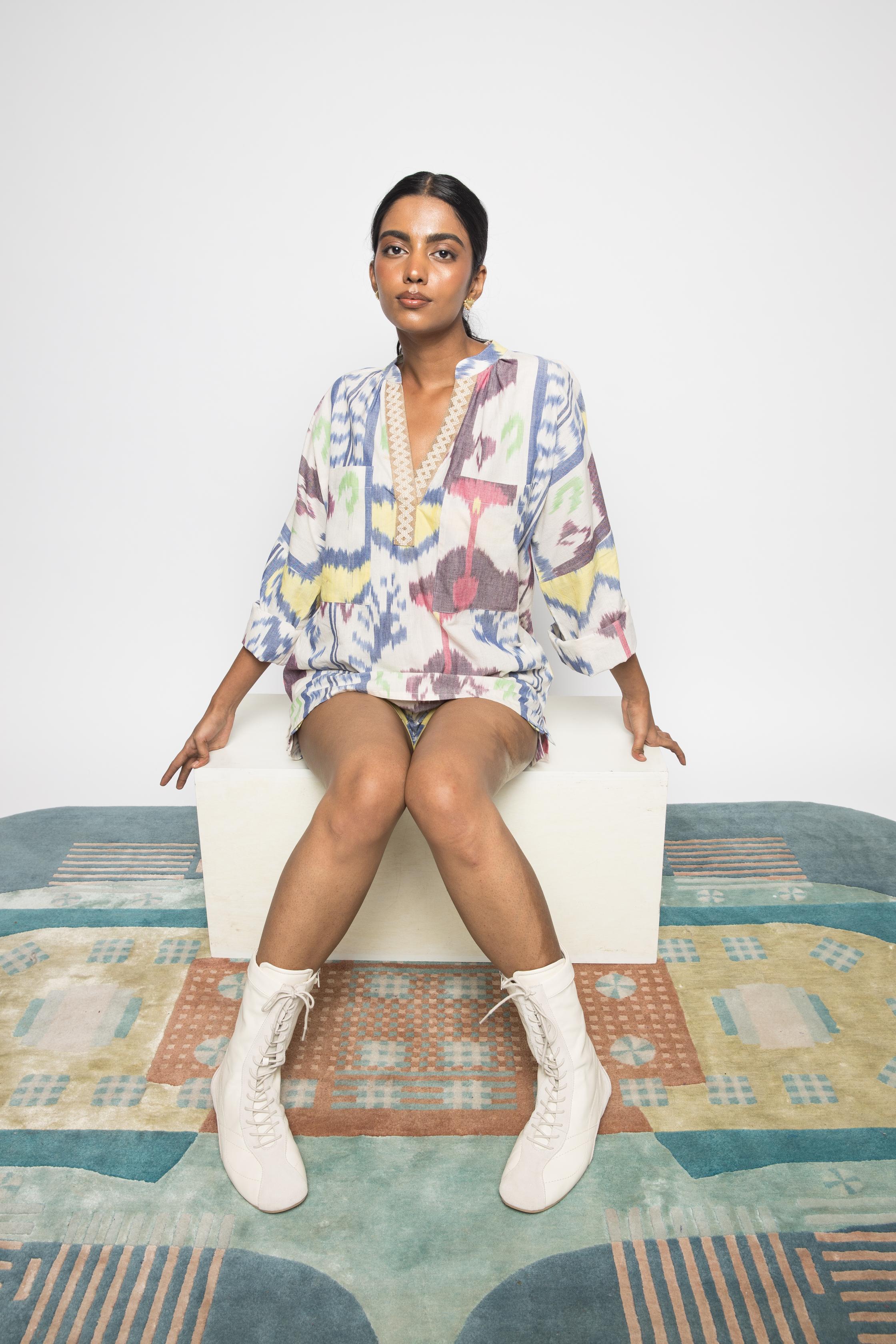 All Things Oversized Shirt at kamakhyaa.com by Anushé Pirani. This item is Fresh Ink by Anushe Pirani, Tops & Shirts, Under $50, Womenswear