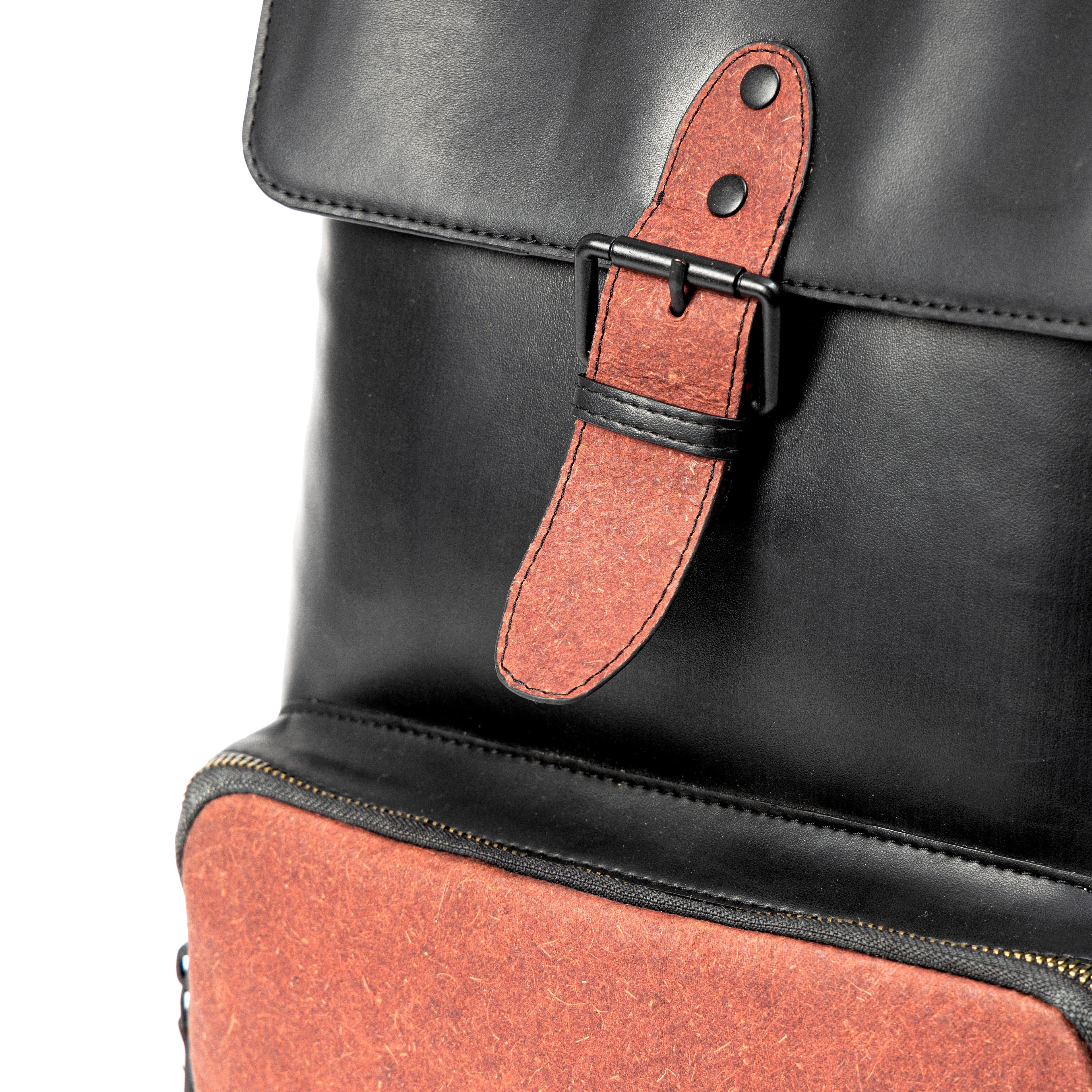 Arden Vegan Leather Backpack - Black at Kamakhyaa by Green Hermitage. This item is A Walk in the Forest by Green Hermitage, Bagpacks, Banana Leather, Black, Under $50