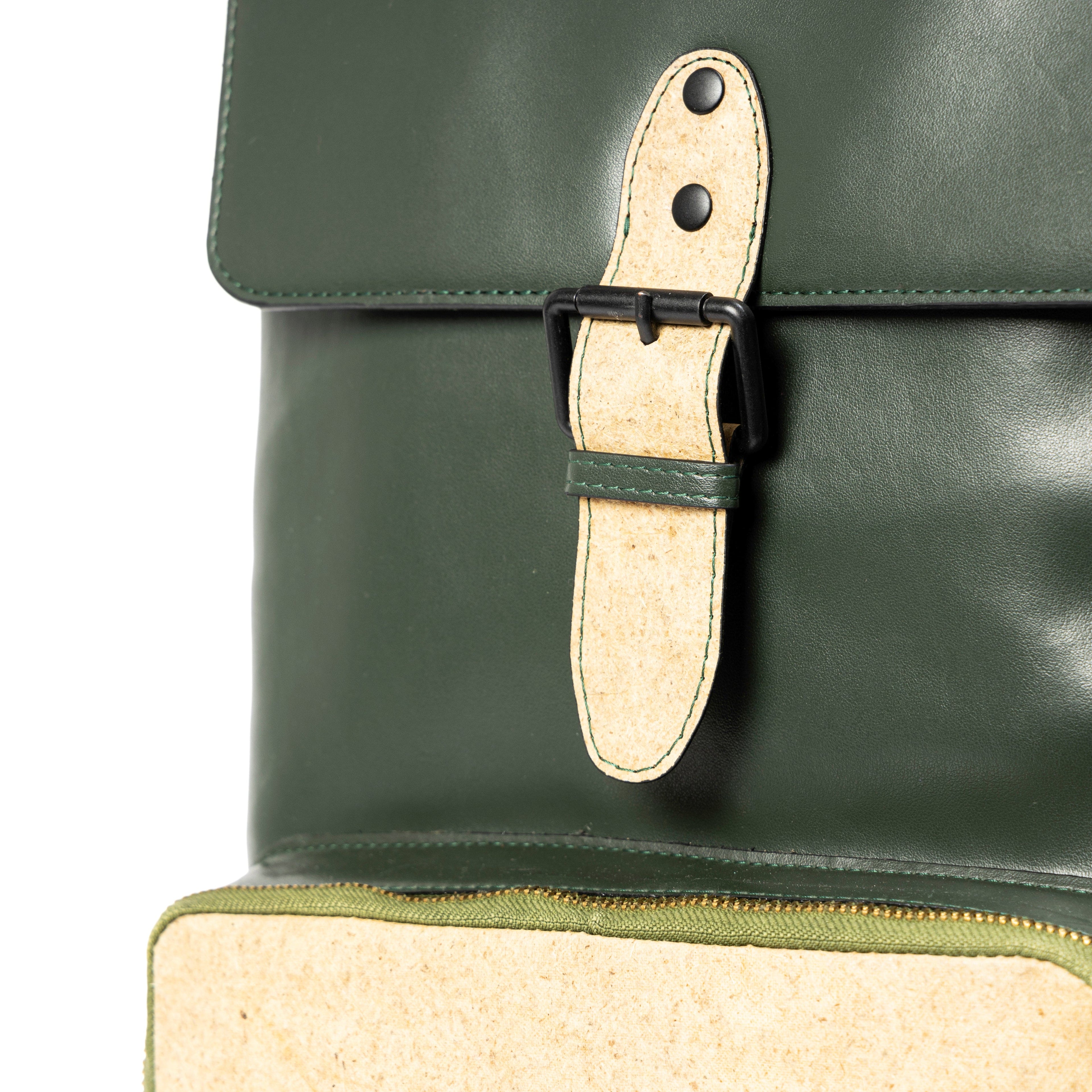 Arden Vegan Leather Backpack - Green at Kamakhyaa by Green Hermitage. This item is A Walk in the Forest by Green Hermitage, Bagpacks, Banana Leather, Black, Under $50