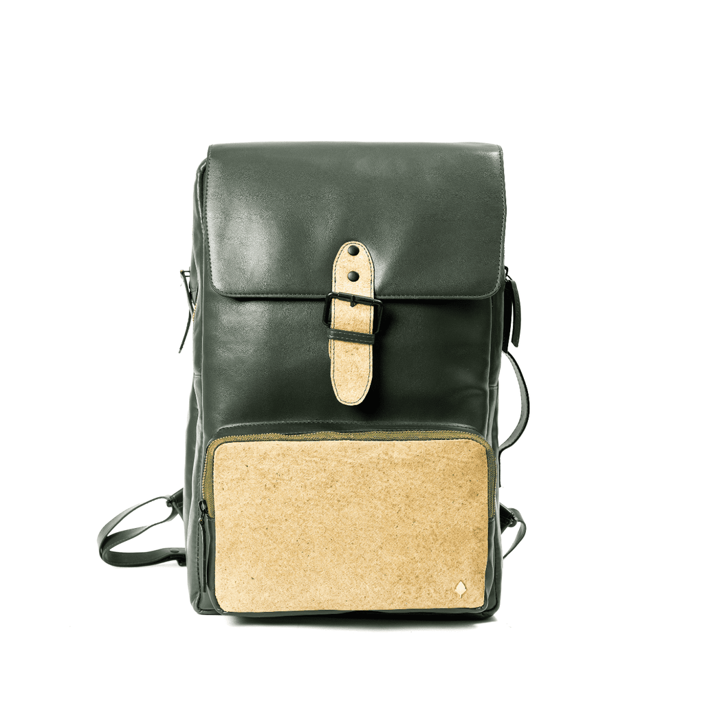 Arden Vegan Leather Backpack - Green at Kamakhyaa by Green Hermitage. This item is A Walk in the Forest by Green Hermitage, Bagpacks, Banana Leather, Black, Under $50