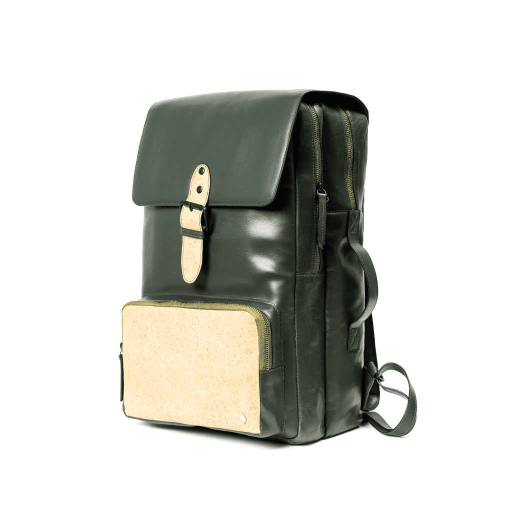 Arden Vegan Leather Backpack - Green at Kamakhyaa by Green Hermitage. This item is A Walk in the Forest by Green Hermitage, Bagpacks, Banana Leather, Black, Under $50