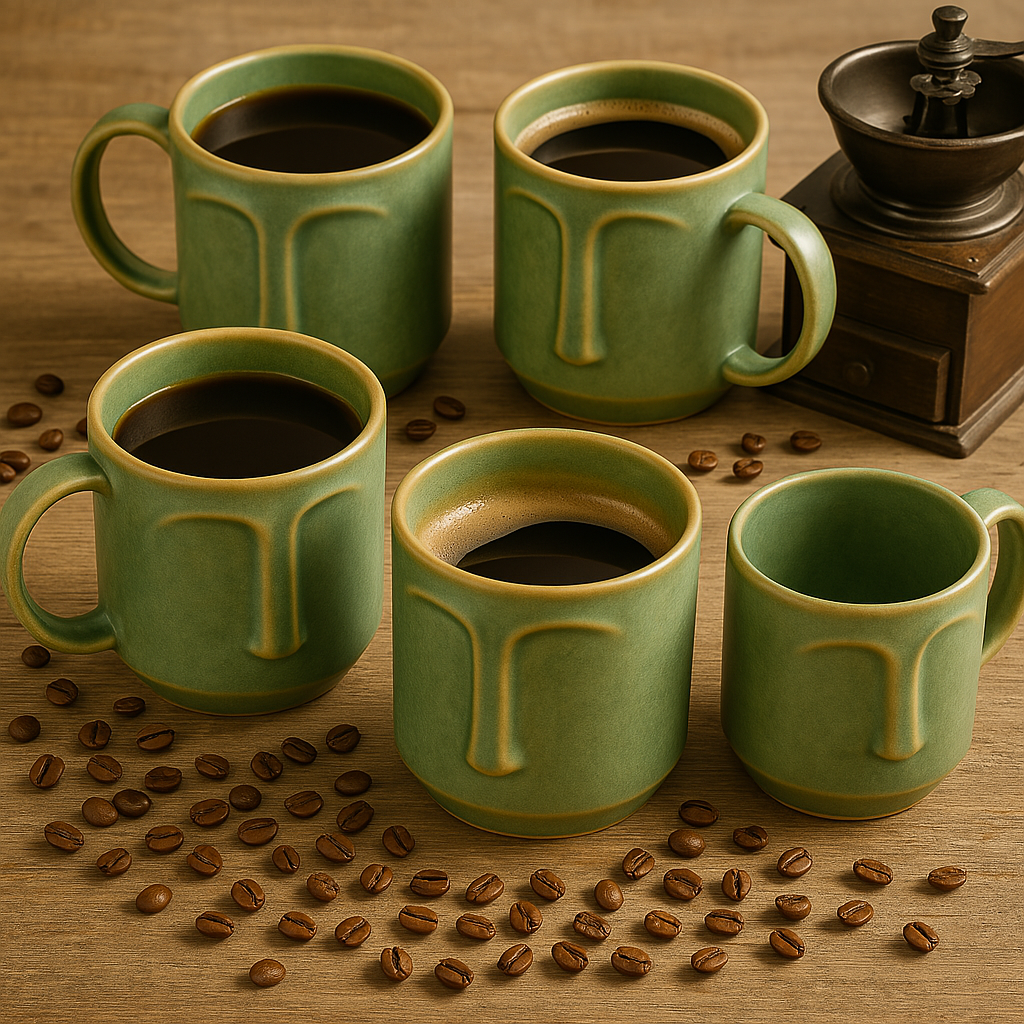 Arto Face Mug – Handmade Ceramic Mug with Abstract Minimalist Design at Kamakhyaa by Aetherea World. This item is 