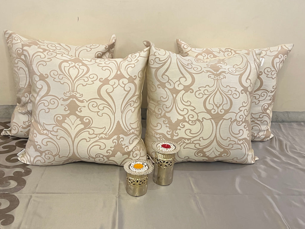 Artplay Cushion Cover Sets at Kamakhyaa by Aetherea. This item is Cushion covers, Embossed, Home, ivory, Silk, Upcycled
