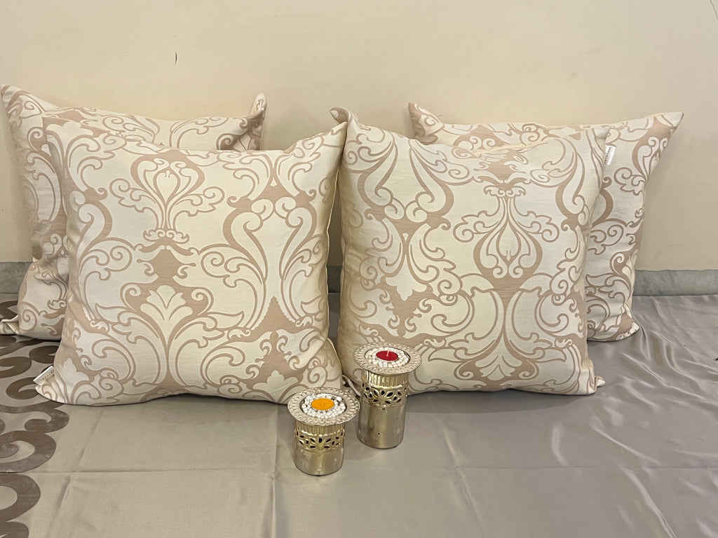 Artplay Cushion Cover Sets at Kamakhyaa by Aetherea. This item is Cushion covers, Embossed, Home, ivory, Silk, Upcycled