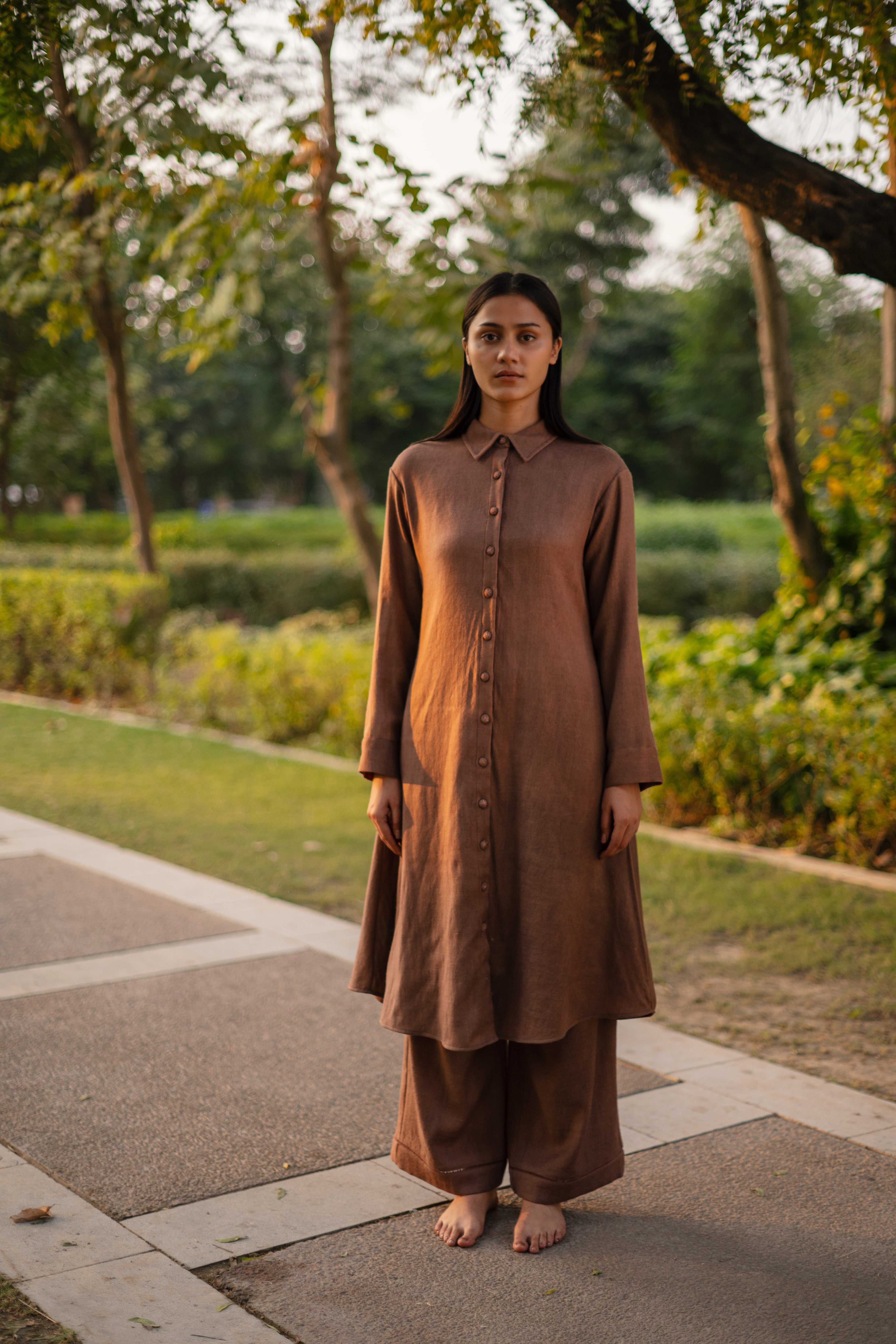Aubergene Merino Wool Aleeza Set at Kamakhyaa by Raas. This item is Merino Wool, Purple, Regular Fit, Uru by Raas, Winter WearOffice Wear Co-ords, Woven