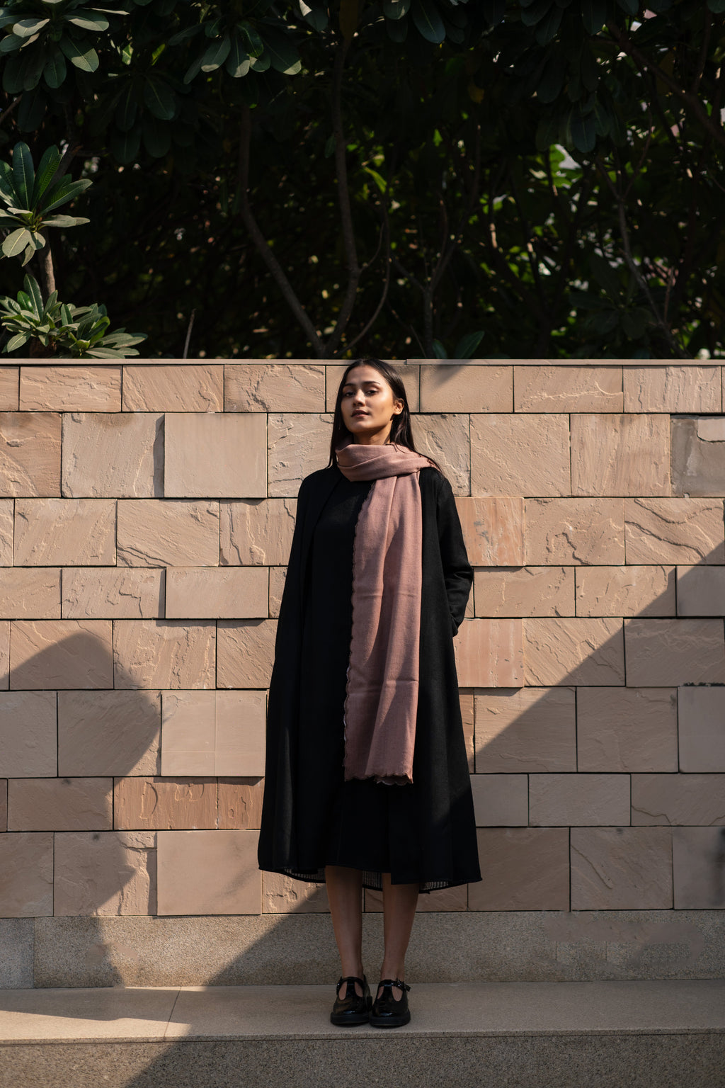 Aubergene Merino Wool Stole at Kamakhyaa by Raas. This item is Merino Wool, Purple, Regular Fit, Stoles, Uru by Raas, Winter Wear, Woven