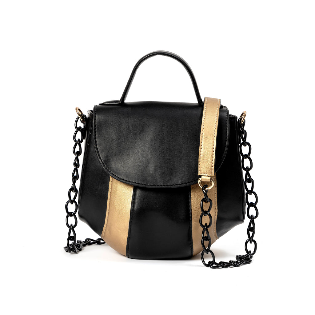 Aurora Vegan Leather Sling at Kamakhyaa by Green Hermitage. This item is A Walk in the Forest by Green Hermitage, Banana Leather, Black, Sling Bags, Under $50