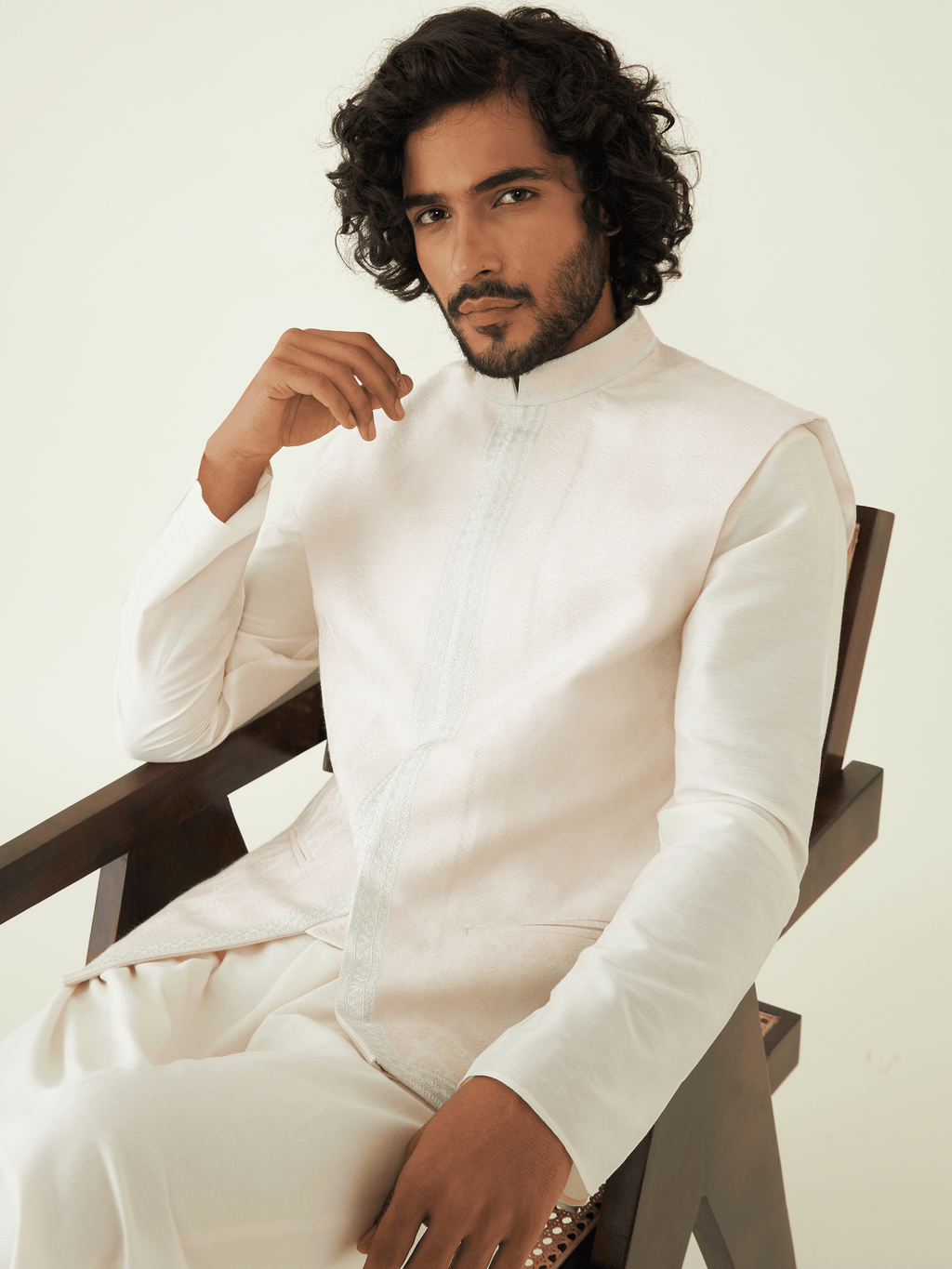 Baby Pink Festive Wear Silk Jacket at Kamakhyaa by RoohbyRidhimaa. This item is Baby Pink, Festive Wear, Jackets, Men Jackets, Menswear By RoohbyRidhimaa, Pink, Qala By RoohbyRidhimaa, Regular Fit, Resham Embroidered, Silk Jacquard