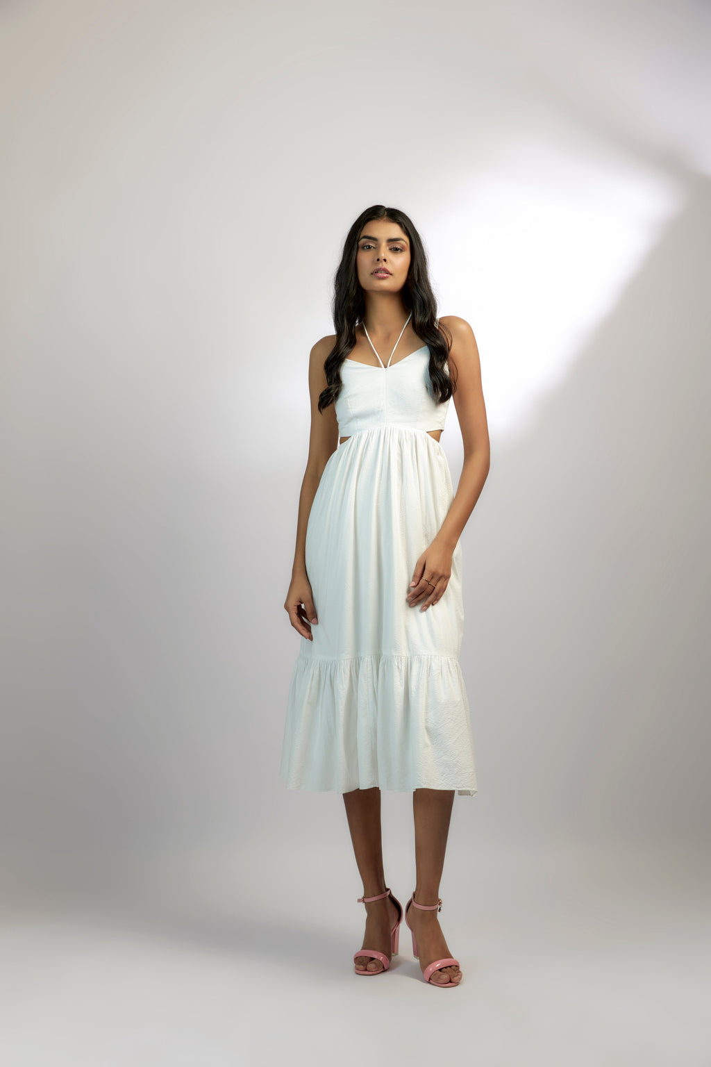 Bamboo fabric Eleanor Bamboo Dress at Kamakhyaa by Ewoke. This item is Bamboo fabric, halter neck dress, Midi Dress, Missing image, Nostalgia's Thread by Ewoke, strapless dress, Under $150, white dress