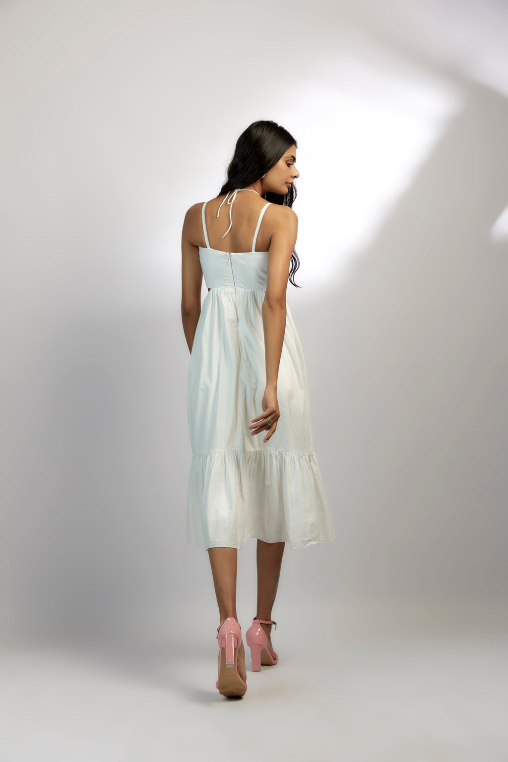 Bamboo fabric Eleanor Bamboo Dress at Kamakhyaa by Ewoke. This item is Bamboo fabric, halter neck dress, Midi Dress, Missing image, Nostalgia's Thread by Ewoke, strapless dress, Under $150, white dress