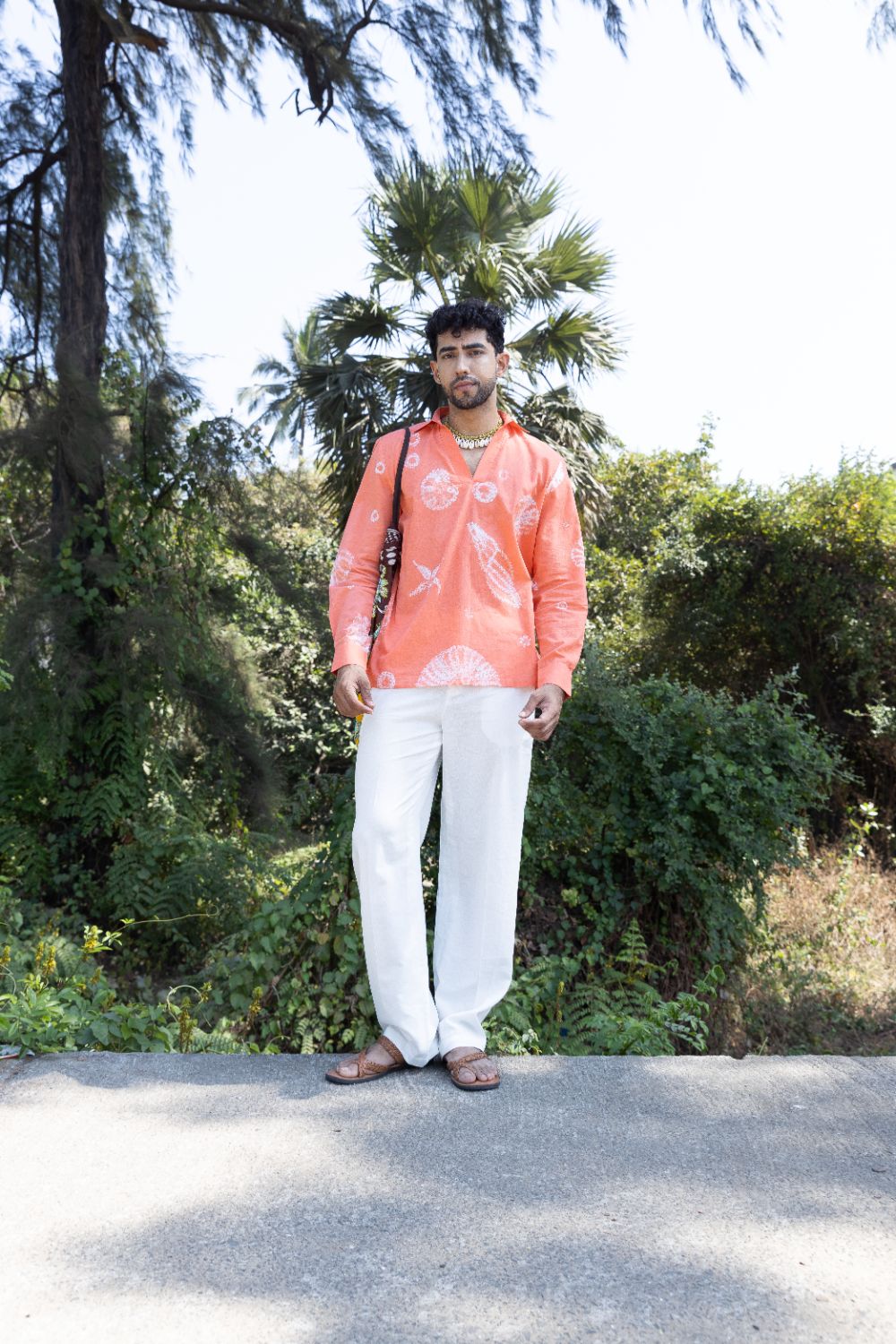 Beachcomber Shirt at Kamakhyaa by anushé pirani. This item is Cotton, Men Shirts, Menswear, Moana, Orange, Recycled Cotton, Resort Wear, Shibori Dyes, Under $150